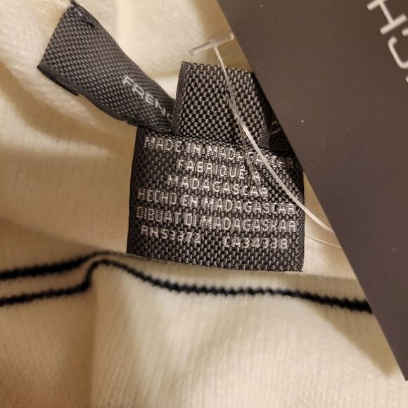 French Connection sweater Women's large long sleeve white/ black NWT - Picture 7 of 9